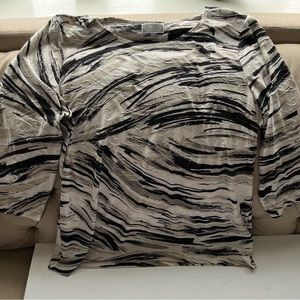 JM Collection 3/4 sleeve Animal Print, knit blouse